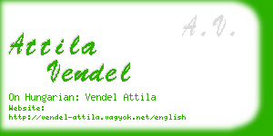 attila vendel business card